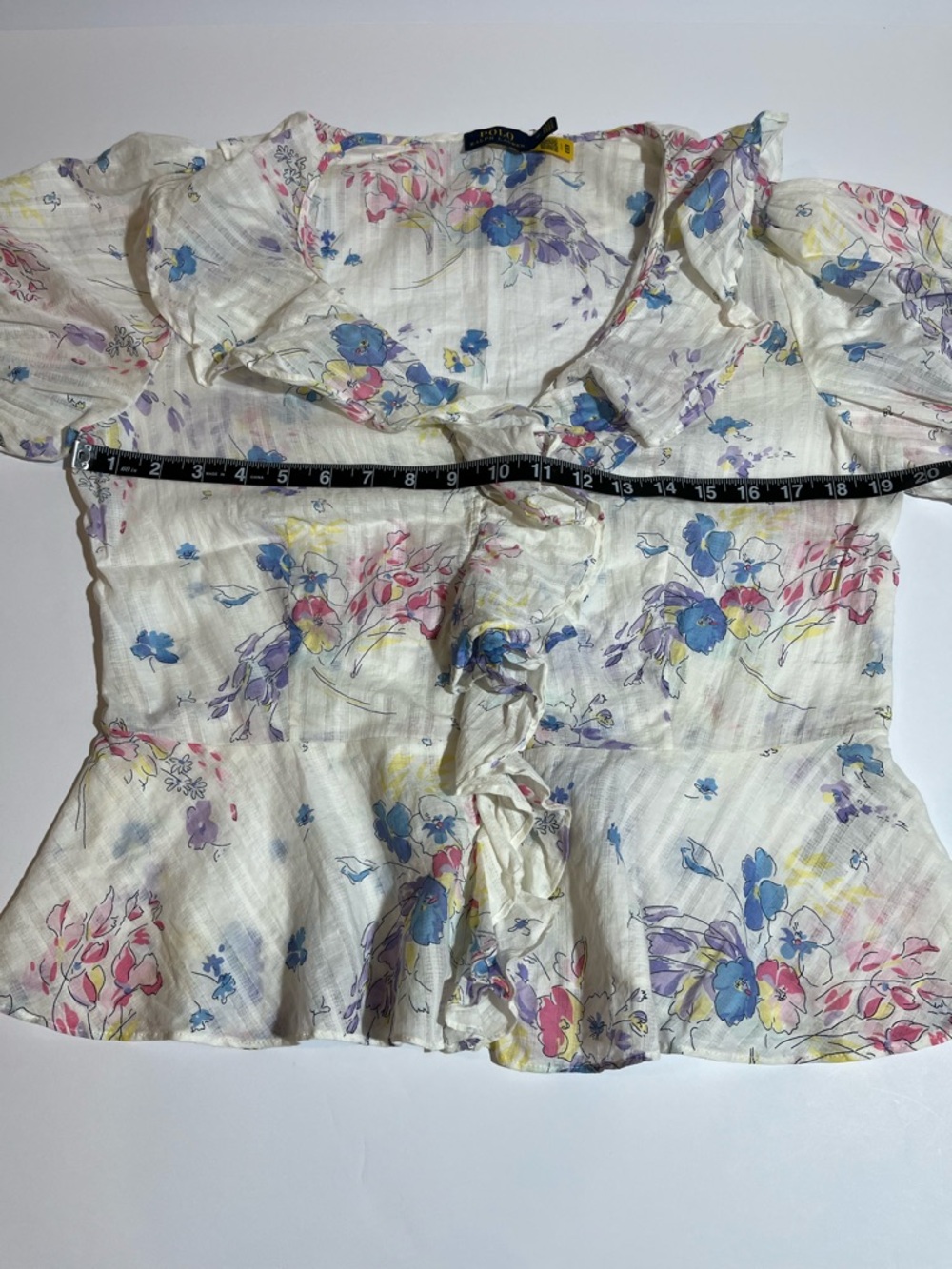Polo Ralph Lauren Ryle Floral Print Ruffle Trim Blouse - Picture 7 of 11